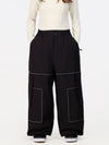 Pantalon de neige ample Nightline Park Rider pour femme, avec bandes réfléchissantes et poches cargo.