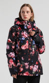 Veste de snowboard d'hiver imperméable à imprimé coloré SMN Mountain Freeze pour femme