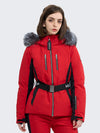 Doudoune de ski SnowCharm pour femme, coupe slim, isolée, avec fourrure amovible
