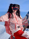 Veste de snowboard imprimée Nandn pour femme