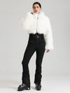 Combinaison de ski Gsou Snow Glacier Vogue pour femme, avec haut en fausse fourrure duveteuse