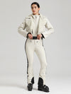 Combinaison de ski Glacier Vogue pour femme et veste en similicuir à col polaire