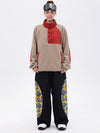 Pull en polaire sherpa synthétique pour femme et pantalon de ski cargo réfléchissant à motif tendance, idéal pour la montagne