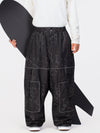 Pantalon de neige ample Nightline Park Rider pour homme, avec bandes réfléchissantes et poches cargo.