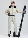 Combinaison de ski Arctic Vogue DownTop pour femme, doublée polaire, style montagnard chic