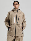 Veste de ski cargo fonctionnelle et résistante Gsou Snow pour femme, idéale pour la montagne et l'hiver.