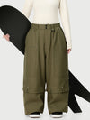 Pantalon de neige cargo utilitaire UrbanCraft pour femme, à double genouillère et empiècements renforcés par rivets