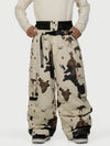 Pantalon de neige cargo ample et fonctionnel pour homme, avec ceinture utilitaire et poches multiples.