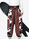 Pantalon de neige extra ample Wild Motion pour homme, à blocs de couleurs réfléchissants.
