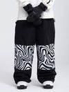 Pantalon de neige cargo Swaggy Knee pour femme avec empiècements graphiques réfléchissants