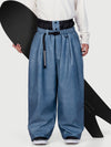 Pantalon de neige ample OG pour homme, style urbain, inspiré des vêtements de travail, avec rivets apparents et coupe large.