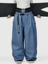 Pantalon de neige ample OG pour femme, style urbain et inspiré des vêtements de travail, avec rivets apparents.