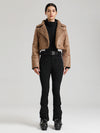 Combinaison de ski Glacier Vogue pour femme et veste en similicuir à col polaire