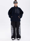 Pull en polaire sherpa synthétique pour femme et pantalon de ski cargo réfléchissant à motif tendance, idéal pour la montagne