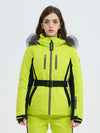 Doudoune de ski SnowCharm pour femme, coupe slim, isolée, avec fourrure amovible