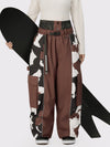Pantalon de neige extra ample Wild Motion pour femme, à blocs de couleurs réfléchissants.