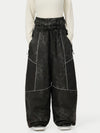 Pantalon de neige super ample Wild Motion pour femme, multipoches, à blocs de couleurs réfléchissants.