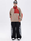 Pull en polaire sherpa synthétique pour femme et pantalon de ski cargo réfléchissant à motif tendance, idéal pour la montagne