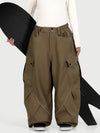 Pantalon de ski cargo utilitaire réfléchissant Camden Punk pour femme – Coupe ample et décontractée