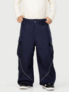 Pantalon de ski cargo utilitaire réfléchissant Camden Punk pour homme – Coupe ample et décontractée