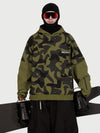 Sweat à capuche de ski freestyle Park Rider pour homme – Modèle 2 en 1 à plusieurs couches avec manches contrastées