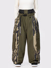 Pantalon de neige extra ample Wild Motion pour femme, à blocs de couleurs réfléchissants.