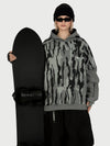 Sweat à capuche de ski freestyle Park Rider pour femme – Modèle 2 en 1 à plusieurs couches avec manches contrastées