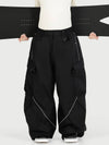 Pantalon de ski cargo utilitaire réfléchissant Camden Punk pour femme – Coupe ample et décontractée