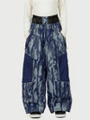 Pantalon de neige super ample Wild Motion pour femme, multipoches, à blocs de couleurs réfléchissants.