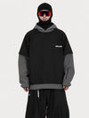 Sweat à capuche de ski freestyle Park Rider pour homme – Modèle 2 en 1 à plusieurs couches avec manches contrastées