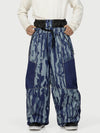 Pantalon de ski Wild Motion pour homme, multipoches, à blocs de couleurs réfléchissants et très ample.