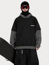 Sweat à capuche de ski freestyle Park Rider pour homme – Modèle 2 en 1 à plusieurs couches avec manches contrastées