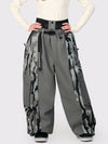 Pantalon de neige extra ample Wild Motion pour femme, à blocs de couleurs réfléchissants.