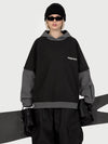 Sweat à capuche de ski freestyle Park Rider pour femme – Modèle 2 en 1 à plusieurs couches avec manches contrastées