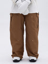 Pantalon de ski camouflage ample à genoux doubles pour femme