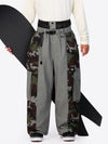 Pantalon de neige extra ample Wild Motion pour homme, à blocs de couleurs réfléchissants.
