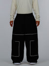 Pantalon de neige ample Nightline Park Rider pour homme, avec bandes réfléchissantes et poches cargo.