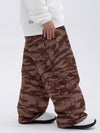 Pantalon de ski ample léopard double genou pour femme