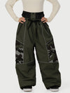 Pantalon de neige super ample Wild Motion pour femme, multipoches, à blocs de couleurs réfléchissants.