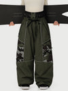 Pantalon de neige super ample Wild Motion pour femme, multipoches, à blocs de couleurs réfléchissants.