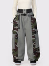 Pantalon de neige extra ample Wild Motion pour femme, à blocs de couleurs réfléchissants.