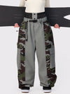 Pantalon de neige extra ample Wild Motion pour femme, à blocs de couleurs réfléchissants.