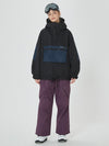 Veste bomber ample d'hiver pour femme avec poches cargo stylées et pantalon de snowboard