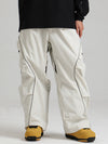 Pantalon de ski cargo ample et réfléchissant à bord lumineux Gsou Snow pour femme