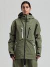 Veste de ski cargo fonctionnelle et résistante Gsou Snow pour femme, idéale pour la montagne et l'hiver.