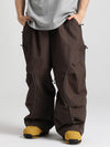 Pantalon de ski cargo ample réfléchissant à bord lumineux Gsou Snow pour homme