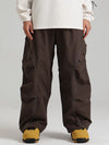 Pantalon de ski cargo ample et réfléchissant à bord lumineux Gsou Snow pour femme