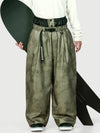 Pantalon de neige ample OG pour homme, style urbain, inspiré des vêtements de travail, avec rivets apparents et coupe large.