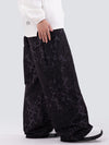 Pantalon de ski ample léopard double genou pour femme