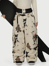 Pantalon de neige cargo ample et fonctionnel pour femme, avec ceinture utilitaire et poches multiples